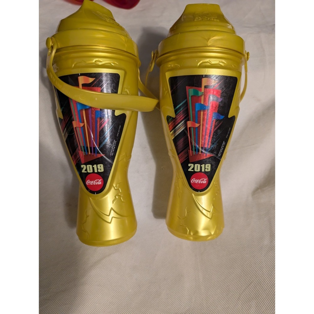 Six Flags Unlimited Free Refill Drink Cup Bottle Coca-Cola Souvenir 2019 Yellow